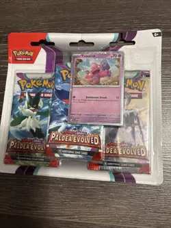 Pokemon TCG Paldea Evolved Triple Blister Pack New Sealed Tinkatink Promo - Image 2