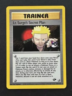 Pokemon Lt. Surge's Secret Plan 107/132 Gym Challenge Rare Trainer Unlimited - Image 1