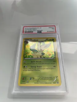 2013 POKEMON B&W PROMO SYLVEON COLL LEAFEON HOLO bw87 PSA 7 - Image 2