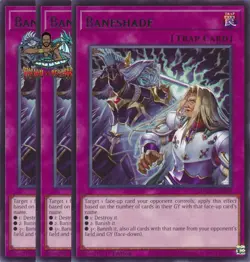Yugioh! 3x Baneshade MZMU-EN039 Rare 1st Ed NM - Image 1