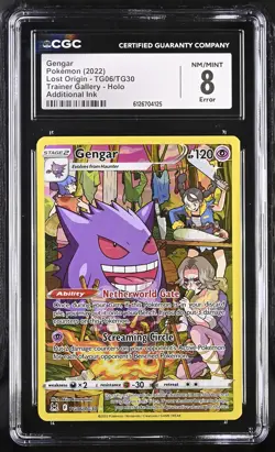 CGC 8 ERROR Gengar 2022 Lost Origin TG06/TG30 Holo Pokemon Card - Image 1