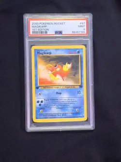GRADED 1st Edition Vintage Pokemon Card: Team Rocket Magikarp PSA - Image 1