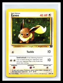 💥 Pokemon Eevee 55/82 Team Rocket Set WOTC Vintage 2000 Card - Image 1