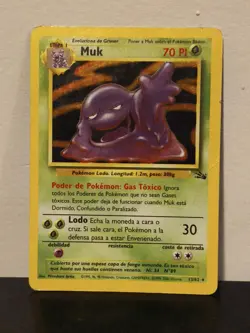 Spanish Pokemon TCG Muk Holo Rare Card 13/62 Fossil Damaged - Image 1