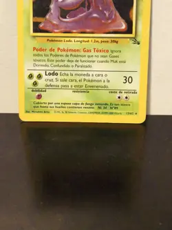 Spanish Pokemon TCG Muk Holo Rare Card 13/62 Fossil Damaged - Image 2