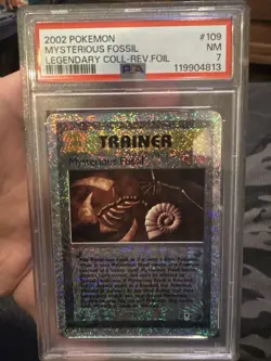 Pokemon Legendary Collection Reverse Holo Foil Mysterious Fossil 109/110 PSA 7 - Image 1