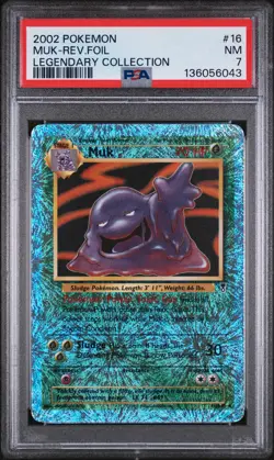 2002 POKEMON LEGENDARY COLLECTION #16 MUK-REVERSE FOIL PSA 7 - Image 1