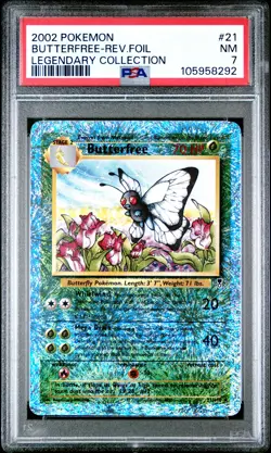 2002 Pokemon Legendary Collection Butterfree -Reverse Foil #21 PSA 7 Nm - Image 1