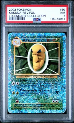 Kakuna Reverse Holo #50 2002 Pokemon Legendary Collection PSA 7 250001 - Image 1