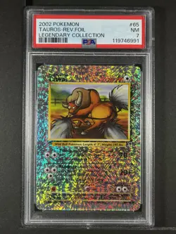 Tauros Reverse Foil #65 2002 Pokemon Legendary Collection PSA 7 250001 - Image 1