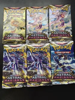 6x Pokemon SWSH Astral Radiance Booster Pack Lot Factory Sealed Unweighed - Image 1
