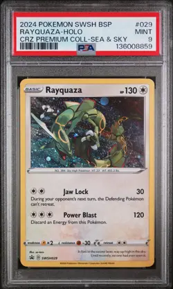 2024 POKEMON SWSH BLACK STAR PROMO #029 RAYQUAZA-HOLO PSA 9 - Image 1