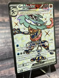 Pokemon Greninja EX TCG Twilight Masquerade Holo Ultra Rare Full Art 198/167 - Image 2