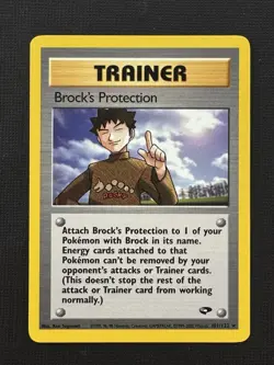 Pokemon Brock's Protection 101/132 Gym Challenge Regular Rare Trainer - Image 1