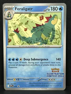 Pokemon TCG Feraligatr SVP 213 Black Star Promo Illustration Contest 2024 - NM - Image 1
