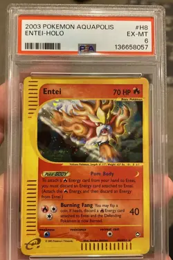 2003 Pokemon Aquapolis Entei Holo #H8 PSA 6 EX-MT - Image 1
