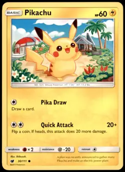Pokemon - Pikachu #30/111 - SM - Crimson Invasion Common - Image 1