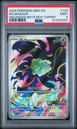 2025 POKEMON MEG EN-MEGA EVOLUTION ENHANCED BOOSTER BOX TOPPER BULBASAUR PSA 9 - Image 1
