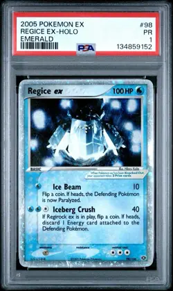PSA 1 Regice EX Emerald Ultra Rare Holo #98 2005 Pokemon PR - Image 1