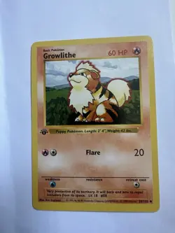 Growlithe 28/102 1st Edition Base Set WOTC Vintage Pokemon - Image 1