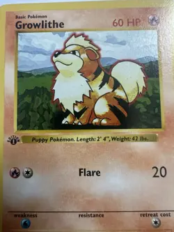 Growlithe 28/102 1st Edition Base Set WOTC Vintage Pokemon - Image 2