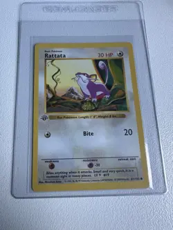 Rattata 1st Edition Base Set 61/102 WOTC Pokemon 1999 NM - Image 1