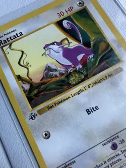 Rattata 1st Edition Base Set 61/102 WOTC Pokemon 1999 NM - Image 2