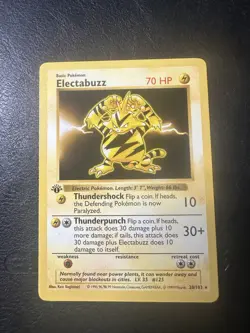 Electabuzz 1st Edition 20/102 Base Set Rare WOTC Vintage Pokemon 1999 - Image 1