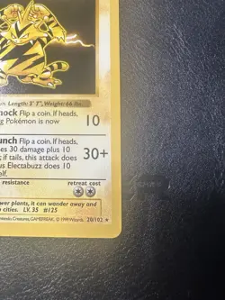 Electabuzz 1st Edition 20/102 Base Set Rare WOTC Vintage Pokemon 1999 - Image 5