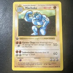 Machoke 1st Edition Base Set 34/102 WOTC Vintage Pokemon 1999 - Image 1