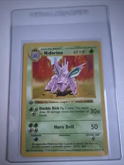 Nidorino 1st Edition Base Set 37/102 WOTC Vintage Pokemon Original 1999 - Image 1