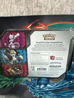 Pokemon TCG Tin Mewtwo & Mew GX Tin Tag Team The Plastic Is Ripe - Image 2