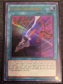 Yugioh Cyber Emergency DUOV-EN092 Ultra Rare 1st Ed NM - Image 1