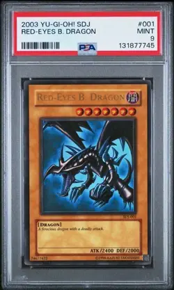2003 YU-GI-OH! STARTER DECK: JOEY SDJ-001 RED-EYES B. DRAGON PSA 9 - Image 1