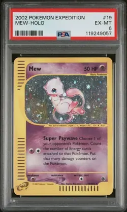 🟣 2002 Pokemon Expedition Mew Holo 19/165 PSA 6 Vintage Rare TCG SWIRL - Image 1