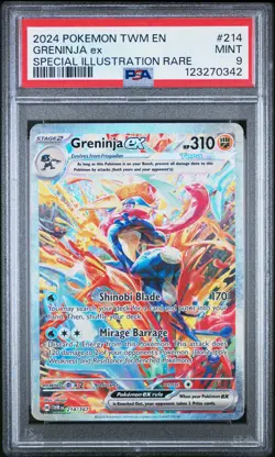 2024 POKEMON TWM EN-TWILIGHT MASQUERADE #214 GRENINJA EX PSA 9 - Image 1