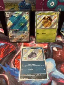 Paldean Fates Shiny Pokemon Lot Pineco Shroodle Glimmora - Image 1
