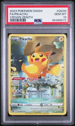 2023 POKEMON SWORD & SHIELD CROWN ZENITH #GG30 FULL ART/PIKACHU PSA 10 - Image 1