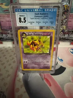 2000 Pokemon Team Rocket Dark Kadabra unlimited 39/82 CGC 8.5 - Image 1