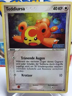 Pokemon Karte Teddiursa STAMPED I 77/115 I Verborgene Machte I Deutsch I Used - Image 1