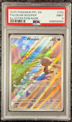 2025 POKEMON PFL EN PALDEAN WOOPER ILLUSTRATION RARE #102 💎 PSA 9 - Image 1