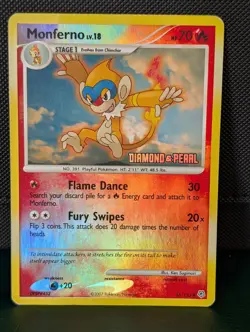 Monferno 56/130 Pokemon TCG Card 2007 Diamond & Pearl - Holo - Image 1
