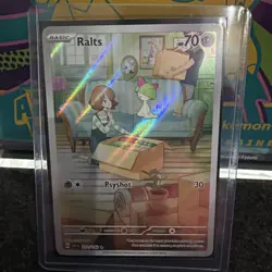 Pokemon TCG Ralts Scarlet Violet Base Set Holo Card 211/198 Illustration Rare - Image 1