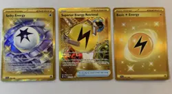Pokemon Gold Card Lot Lightning Energy + Gold Trainer Cards - Image 1