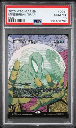 PSA10 - MTG Mindbreak Trap (Borderless) Marvel Universe Eternal-Legal FOIL - Image 1