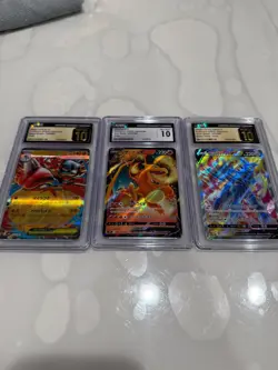 Charizard V CGC 10 Dialga SR Pristine 10 Mega Lucario ex Pokemon Slabs - Image 1