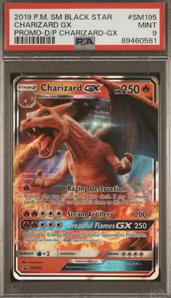 2019 POKEMON SM BLACK STAR PROMO #SM195 CHARIZARD GX PROMO-D/P - PSA 9 - Image 1