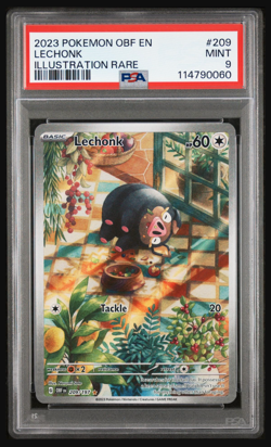 Lechonk 209 PSA 9 2023 Pokemon OBF EN Illustration Rare - Image 1