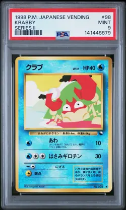 PSA 9 Pokemon Japanese Vending Series II Krabby No.098 - Image 1