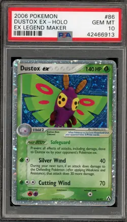 Pokemon Dustox EX Legend Maker Holo Ultra Rare #86 PSA 10 Gem Mint - Image 1
